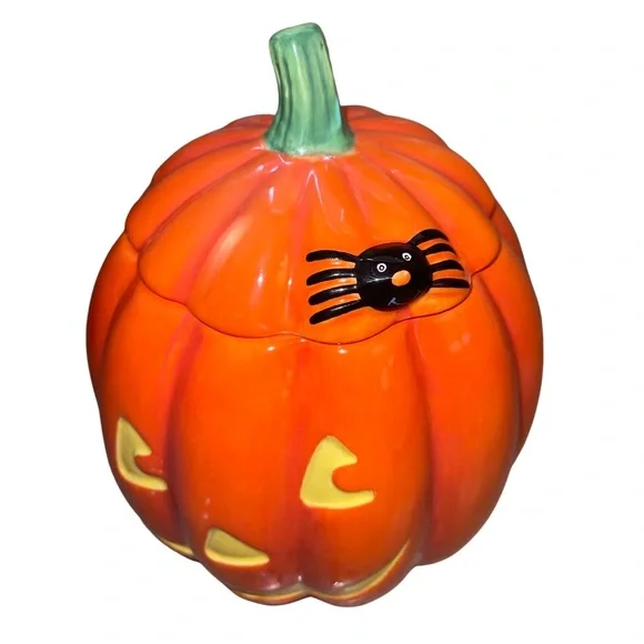 Halloween Ceramic Jack O’ Lantern by Hallmark: Candy Storage: Decoration - Picture 2 of 5